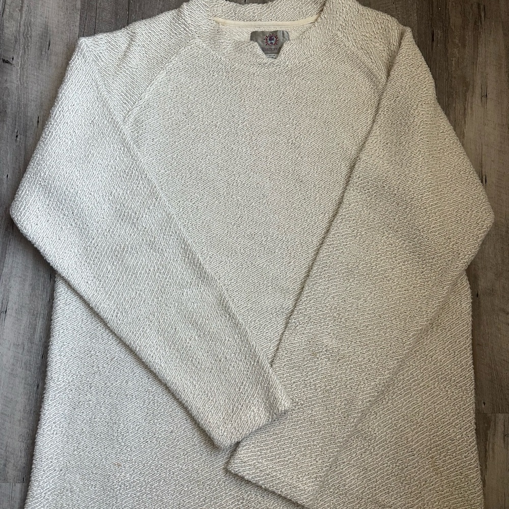 98% cotton, The Territory Ahead Men's Off-White Crewneck Sweater.